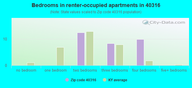 Bedrooms in renter-occupied apartments in 40316 