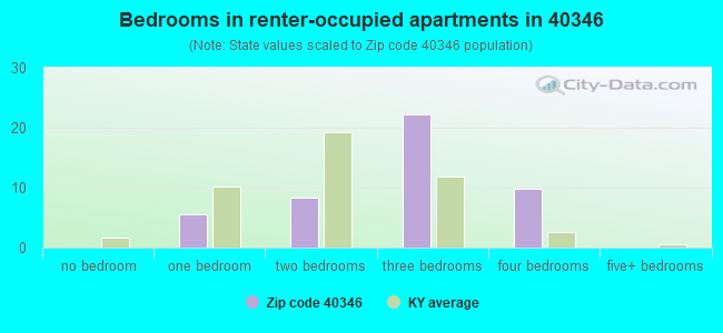 Bedrooms in renter-occupied apartments in 40346 