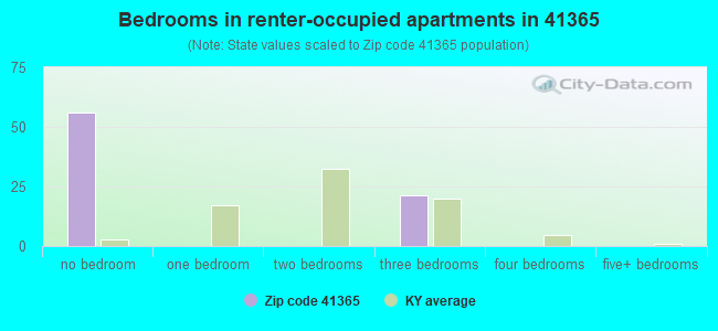 Bedrooms in renter-occupied apartments in 41365 
