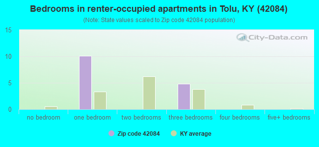 Bedrooms in renter-occupied apartments in Tolu, KY (42084) 