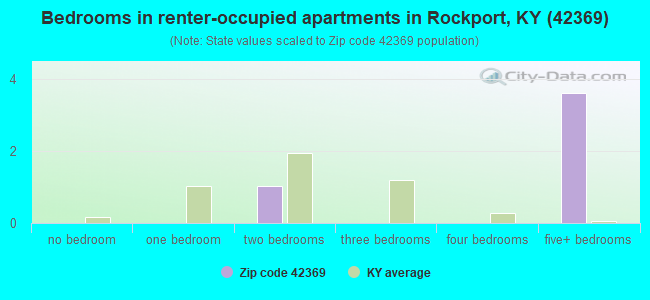 Bedrooms in renter-occupied apartments in Rockport, KY (42369) 