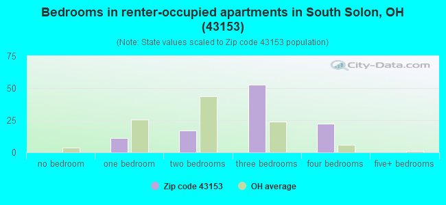 Bedrooms in renter-occupied apartments in South Solon, OH (43153) 