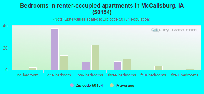 Bedrooms in renter-occupied apartments in McCallsburg, IA (50154) 