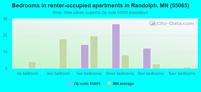 Bedrooms in renter-occupied apartments in Randolph, MN (55065) 