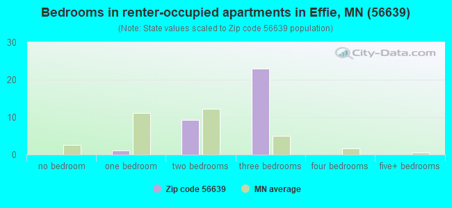 Bedrooms in renter-occupied apartments in Effie, MN (56639) 