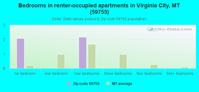 Bedrooms in renter-occupied apartments in Virginia City, MT (59755) 
