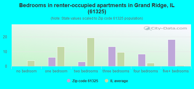 Bedrooms in renter-occupied apartments in Grand Ridge, IL (61325) 