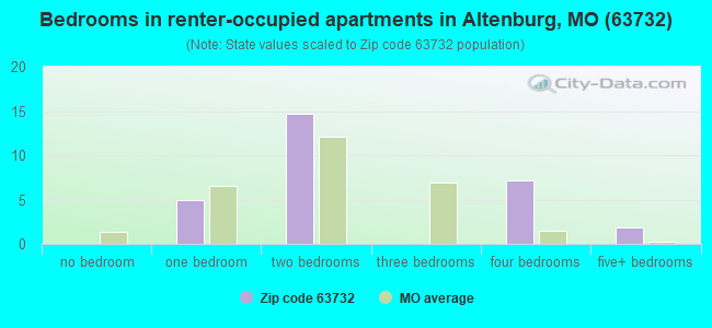 Bedrooms in renter-occupied apartments in Altenburg, MO (63732) 