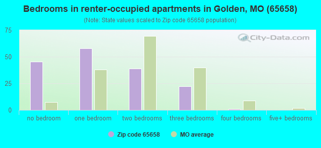 Bedrooms in renter-occupied apartments in Golden, MO (65658) 