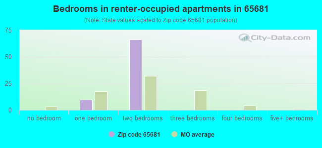 Bedrooms in renter-occupied apartments in 65681 