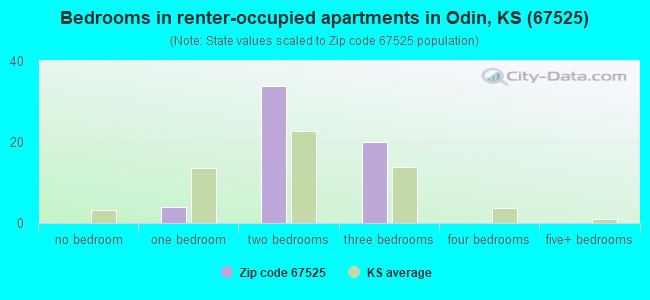 Bedrooms in renter-occupied apartments in Odin, KS (67525) 