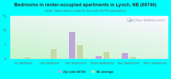 Bedrooms in renter-occupied apartments in Lynch, NE (68746) 
