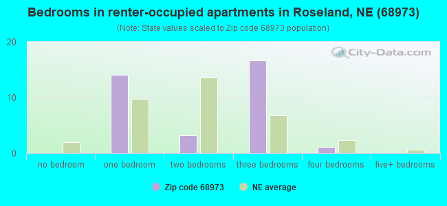 Bedrooms in renter-occupied apartments in Roseland, NE (68973) 