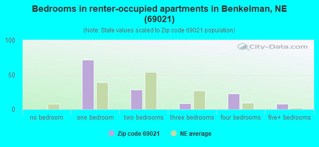 Bedrooms in renter-occupied apartments in Benkelman, NE (69021) 