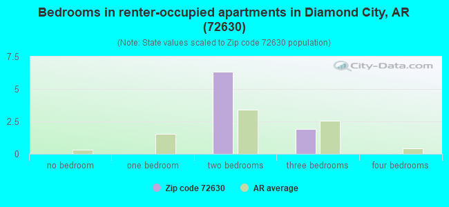 Bedrooms in renter-occupied apartments in Diamond City, AR (72630) 