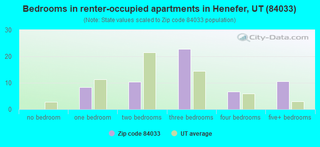 Bedrooms in renter-occupied apartments in Henefer, UT (84033) 