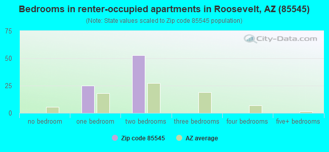 Bedrooms in renter-occupied apartments in Roosevelt, AZ (85545) 