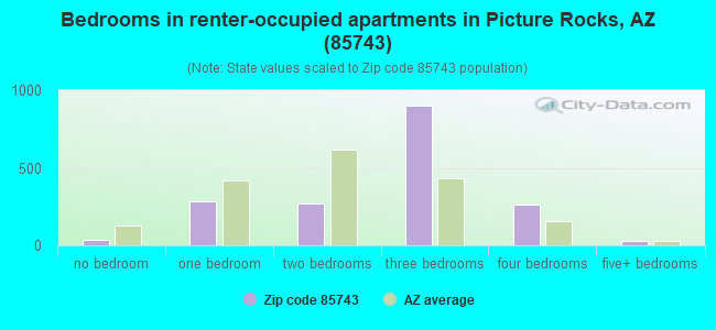 Bedrooms in renter-occupied apartments in Picture Rocks, AZ (85743) 