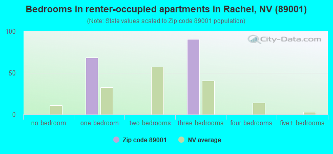 Bedrooms in renter-occupied apartments in Rachel, NV (89001) 