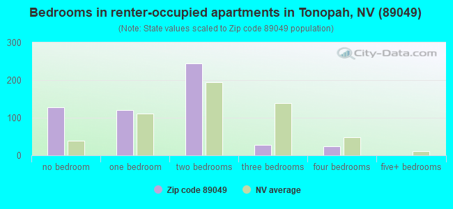 Bedrooms in renter-occupied apartments in Tonopah, NV (89049) 