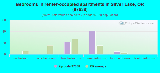 Bedrooms in renter-occupied apartments in Silver Lake, OR (97638) 