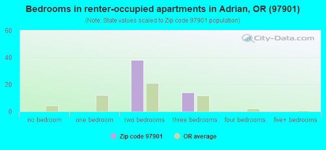 Bedrooms in renter-occupied apartments in Adrian, OR (97901) 