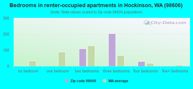 Bedrooms in renter-occupied apartments in Hockinson, WA (98606) 