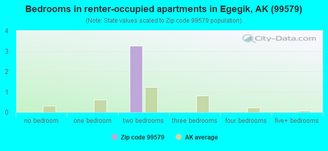 Bedrooms in renter-occupied apartments in Egegik, AK (99579) 