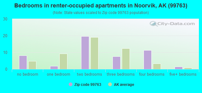 Bedrooms in renter-occupied apartments in Noorvik, AK (99763) 