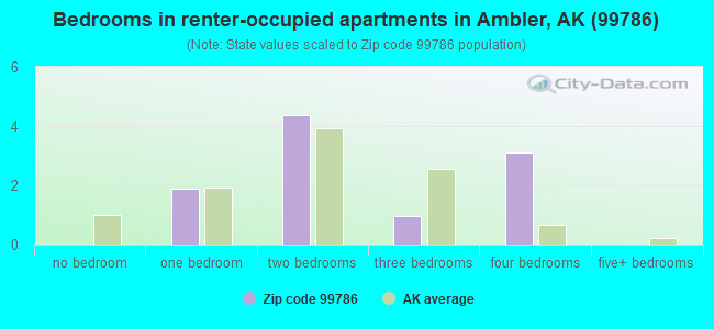 Bedrooms in renter-occupied apartments in Ambler, AK (99786) 