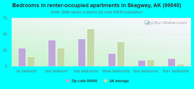 Bedrooms in renter-occupied apartments in Skagway, AK (99840) 