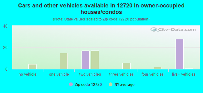 Cars and other vehicles available in 12720 in owner-occupied houses/condos