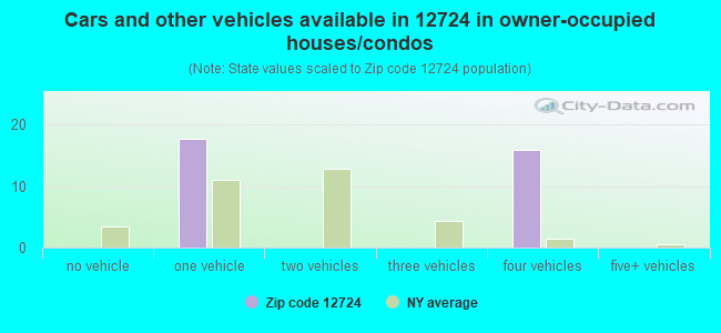 Cars and other vehicles available in 12724 in owner-occupied houses/condos