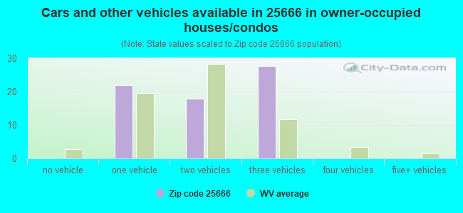 Cars and other vehicles available in 25666 in owner-occupied houses/condos