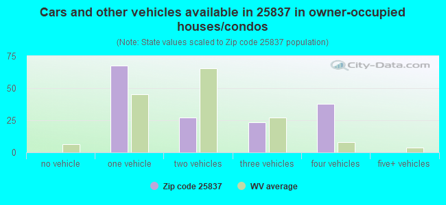 Cars and other vehicles available in 25837 in owner-occupied houses/condos