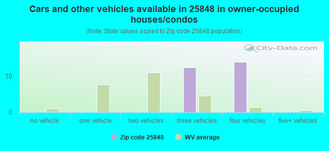 Cars and other vehicles available in 25848 in owner-occupied houses/condos