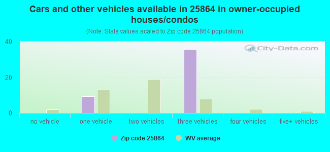 Cars and other vehicles available in 25864 in owner-occupied houses/condos