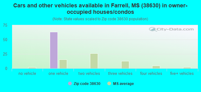 Cars and other vehicles available in Farrell, MS (38630) in owner-occupied houses/condos