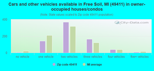 Cars and other vehicles available in Free Soil, MI (49411) in owner-occupied houses/condos