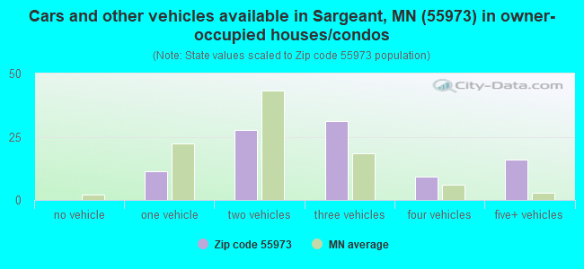 Cars and other vehicles available in Sargeant, MN (55973) in owner-occupied houses/condos