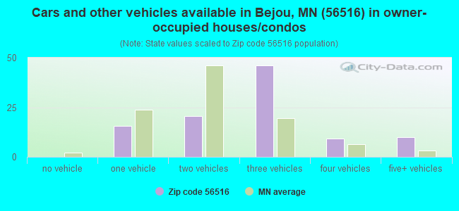 Cars and other vehicles available in Bejou, MN (56516) in owner-occupied houses/condos