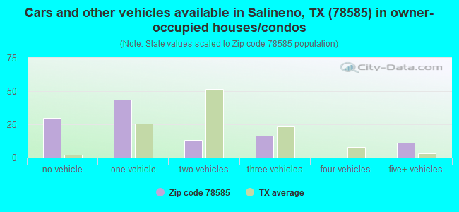 Cars and other vehicles available in Salineno, TX (78585) in owner-occupied houses/condos