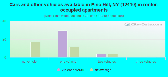 Cars and other vehicles available in Pine Hill, NY (12410) in renter-occupied apartments