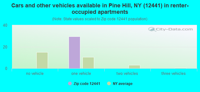 Cars and other vehicles available in Pine Hill, NY (12441) in renter-occupied apartments