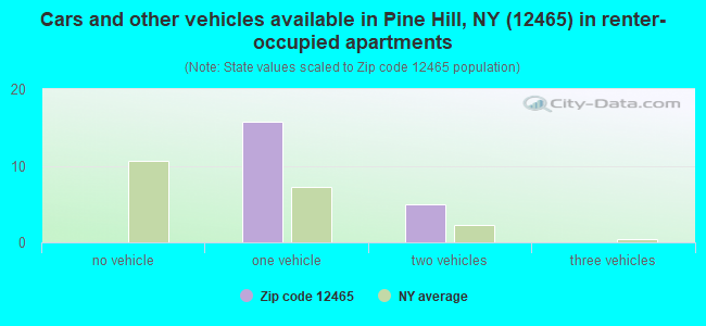 Cars and other vehicles available in Pine Hill, NY (12465) in renter-occupied apartments