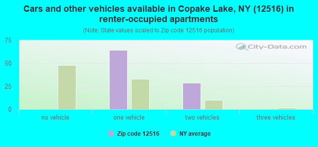 Cars and other vehicles available in Copake Lake, NY (12516) in renter-occupied apartments