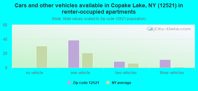 Cars and other vehicles available in Copake Lake, NY (12521) in renter-occupied apartments