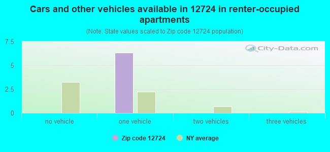 Cars and other vehicles available in 12724 in renter-occupied apartments
