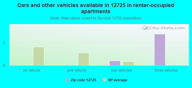 Cars and other vehicles available in 12725 in renter-occupied apartments