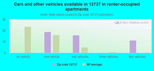 Cars and other vehicles available in 12737 in renter-occupied apartments